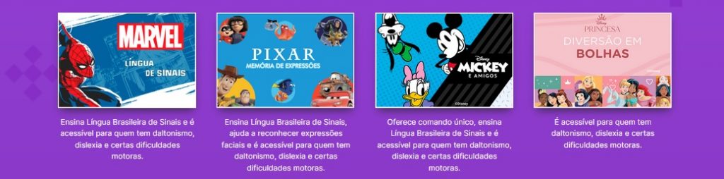 Disney lança jogos gratuitos com acessibilidade e ensino de Libras 