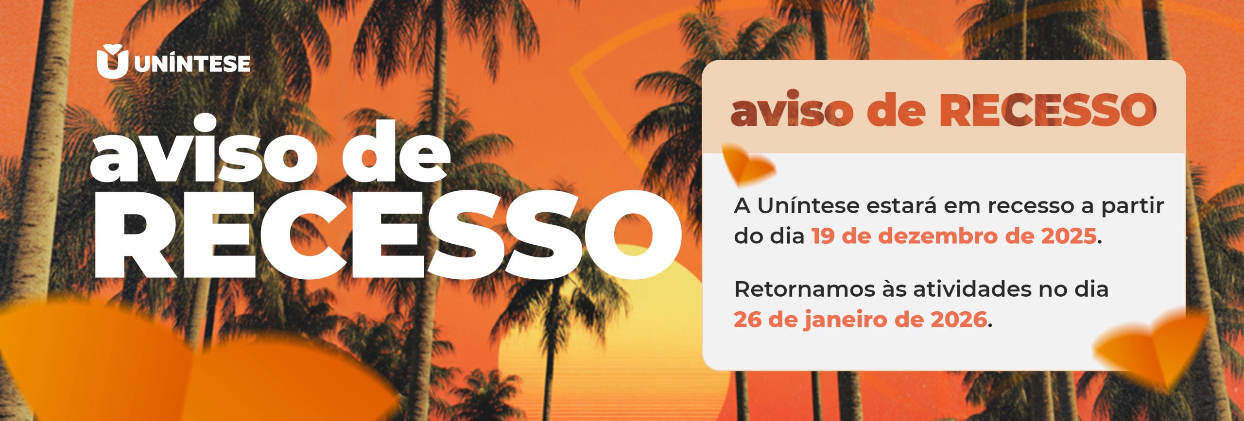 Banner recesso 2025
